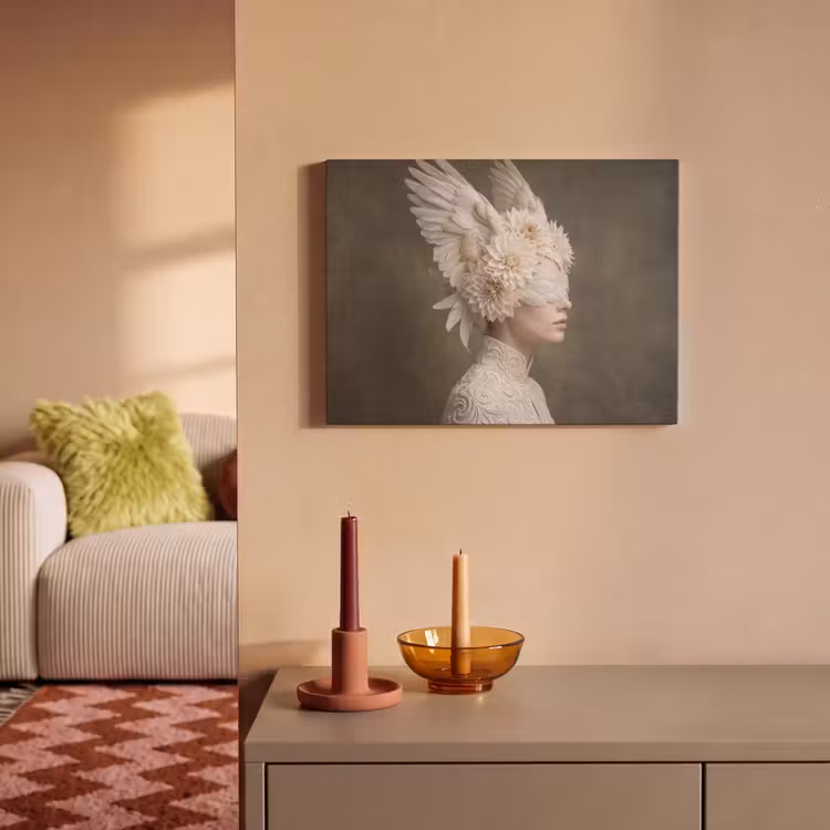 Akoestisch schilderij - Vleugels - Vrouw - Wit — 2