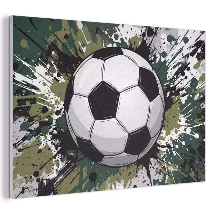 Akoestisch schilderij - Voetbal - Verf - Spetters - Groen — 1