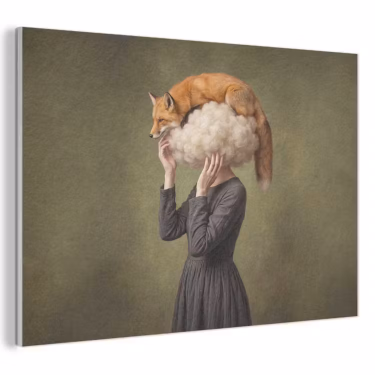Akoestisch schilderij - Vos - Surrealistisch - Groen — 1