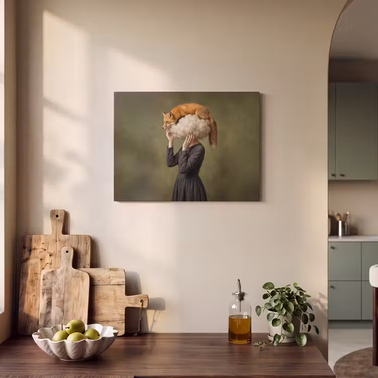 Akoestisch schilderij - Vos - Surrealistisch - Groen — 3