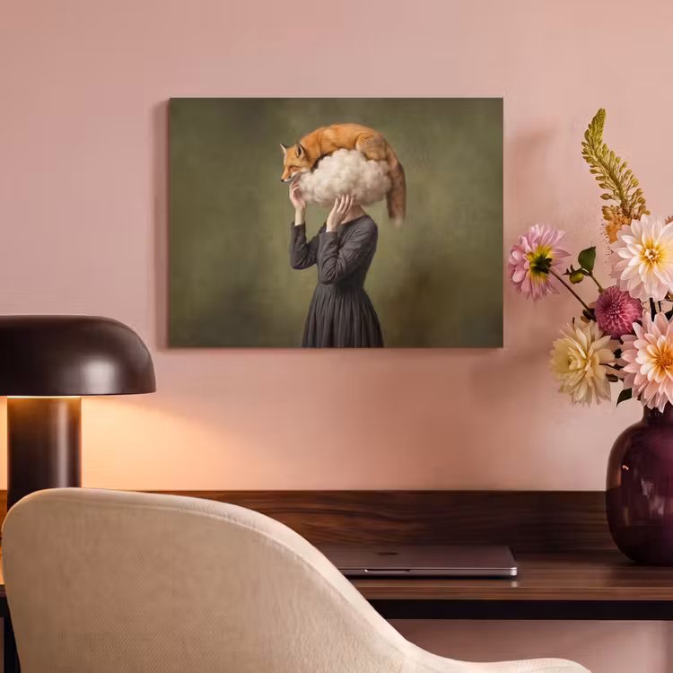 Akoestisch schilderij - Vos - Surrealistisch - Groen — 4