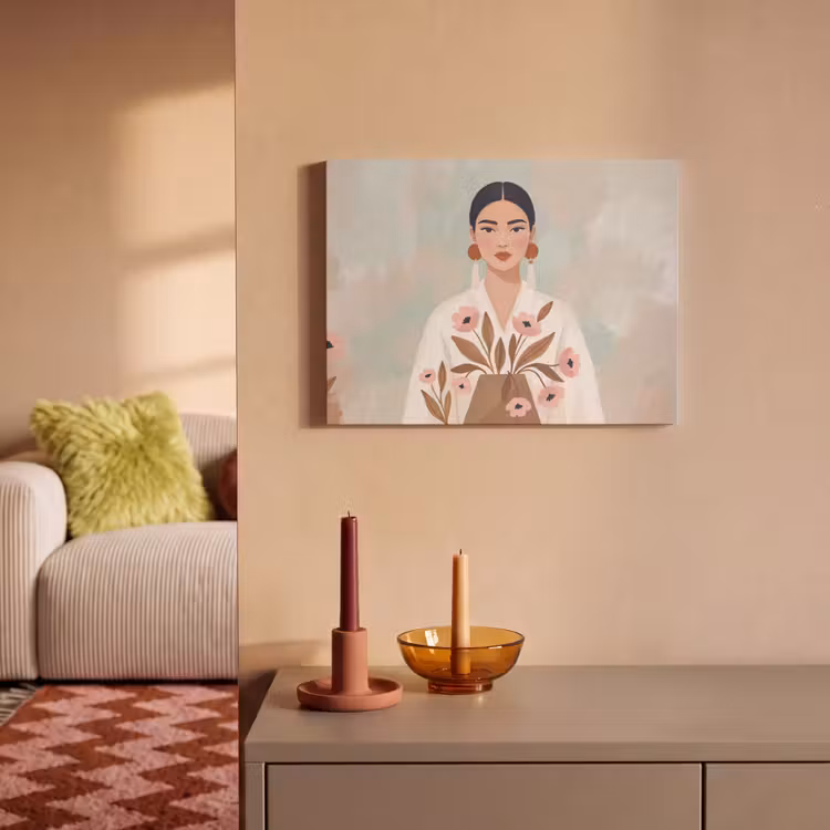 Akoestisch schilderij - Vrouw - Kimono - Pastel — 2