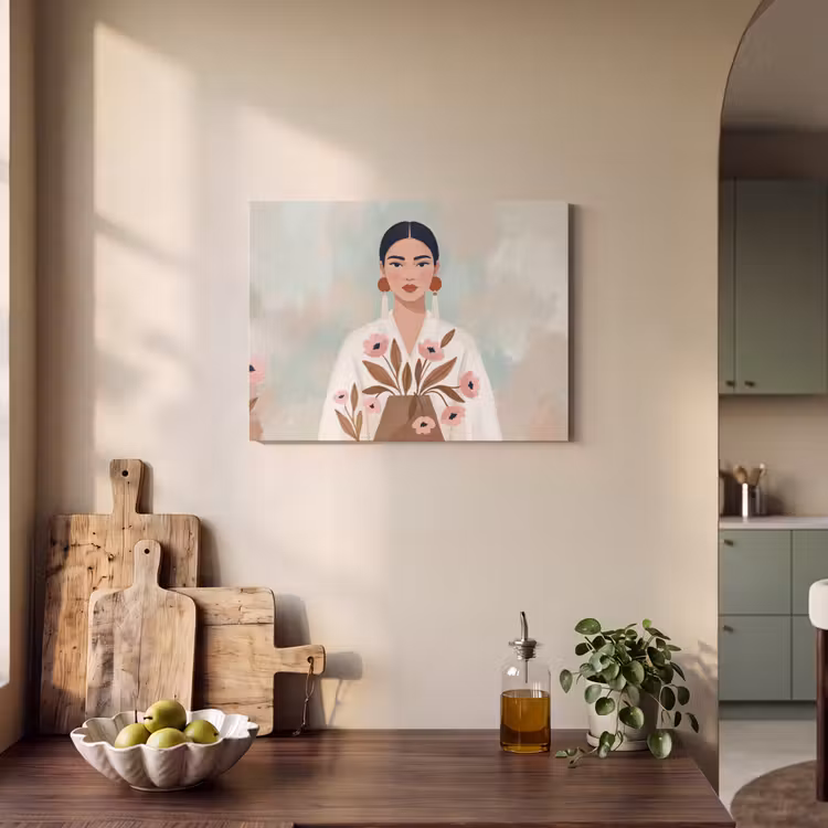 Akoestisch schilderij - Vrouw - Kimono - Pastel — 3