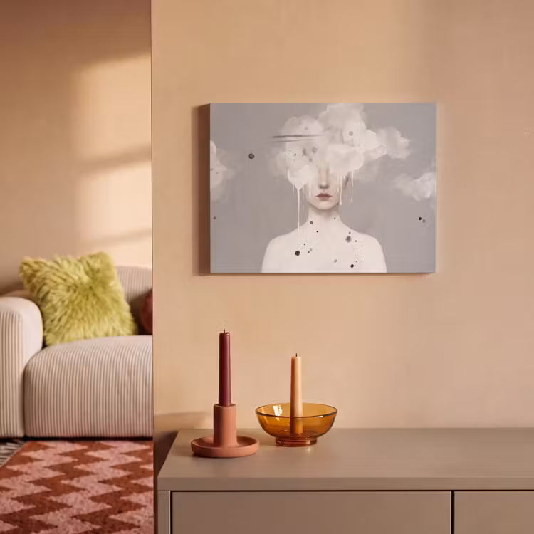 Akoestisch schilderij - Vrouw - Wolk - Grijs — 2