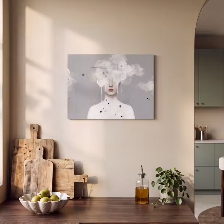 Akoestisch schilderij - Vrouw - Wolk - Grijs — 3