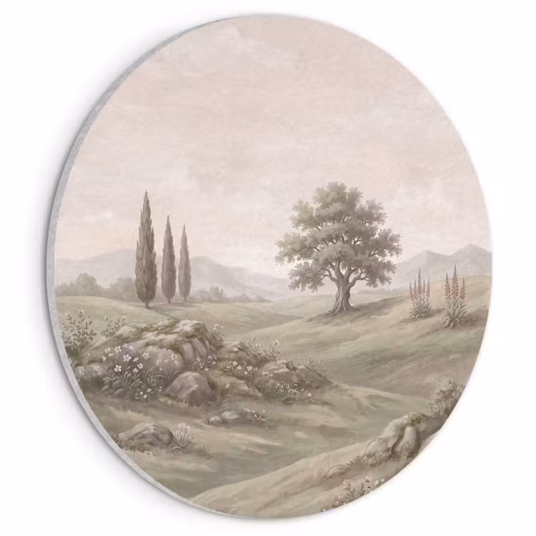 Akoestisch schilderij rond - Heuvellandschap - Bomen - Natuur - Groen — 1