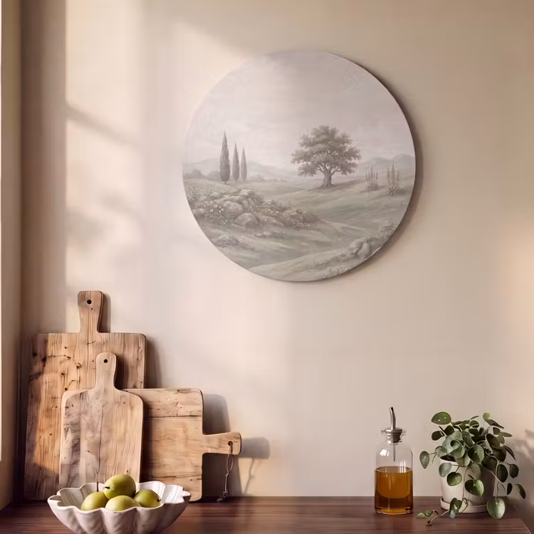 Akoestisch schilderij rond - Heuvellandschap - Bomen - Natuur - Groen — 4