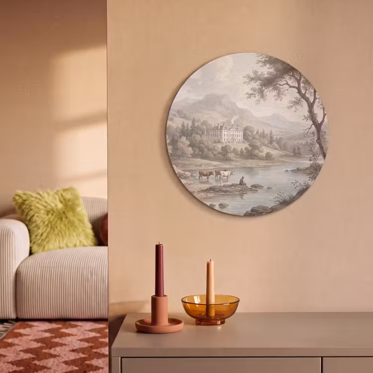 Akoestisch schilderij rond - Landhuis - Rivier - Vee — 3