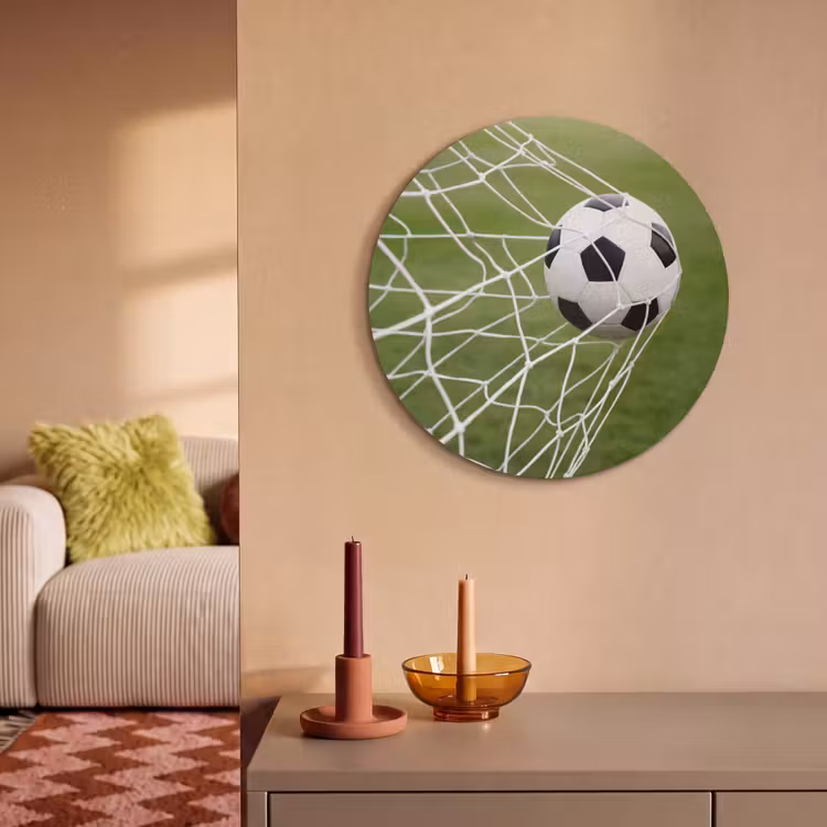 Akoestisch schilderij rond - Voetbal - Goal - Net - Sport — 3