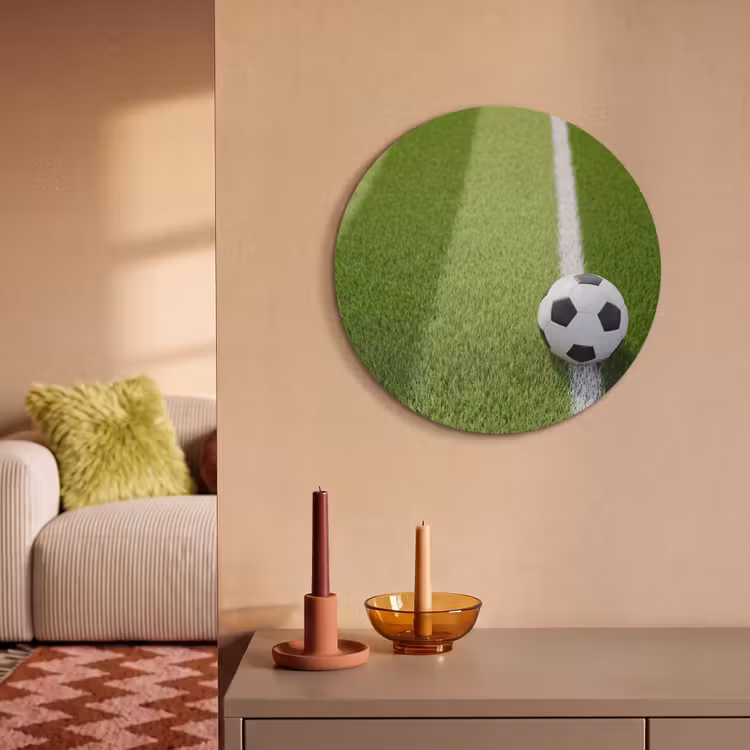 Akoestisch schilderij rond - Voetbal - Grasveld - Sport - Groen — 3