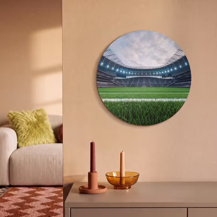 Akoestisch schilderij rond - Voetbal - Stadion - Sport - Groen — 3