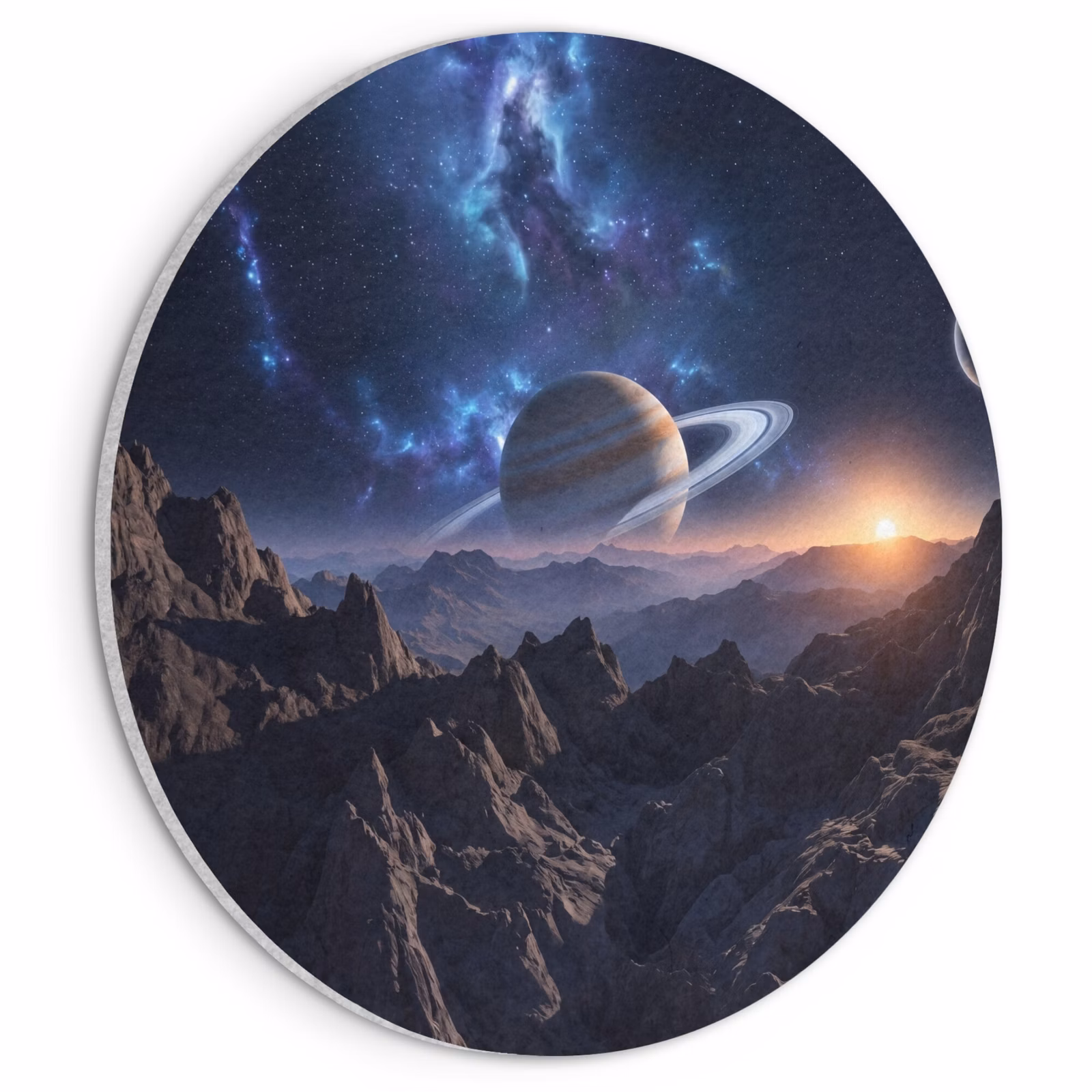 Akoestisch schilderij rond - Fantasy - Kosmos - Landschap — 1