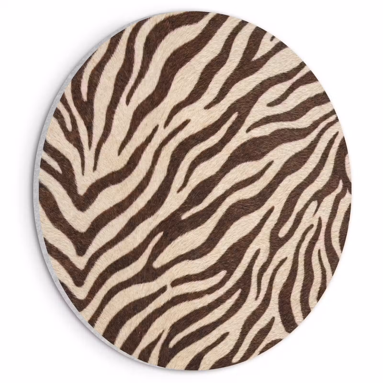 Akoestisch schilderij rond - Zebra - Strepen - Bruin — 1