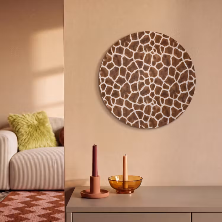 Akoestisch schilderij rond - Giraf - Vacht - Klassiek - Bruin — 3
