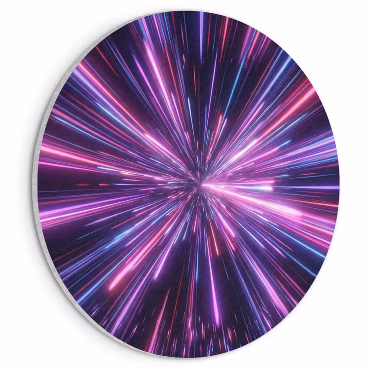 Akoestisch schilderij rond - Lichtsnelheid - Ruimte - Roze - Paars — 1