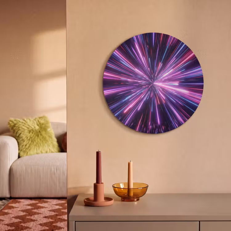 Akoestisch schilderij rond - Lichtsnelheid - Ruimte - Roze - Paars — 3
