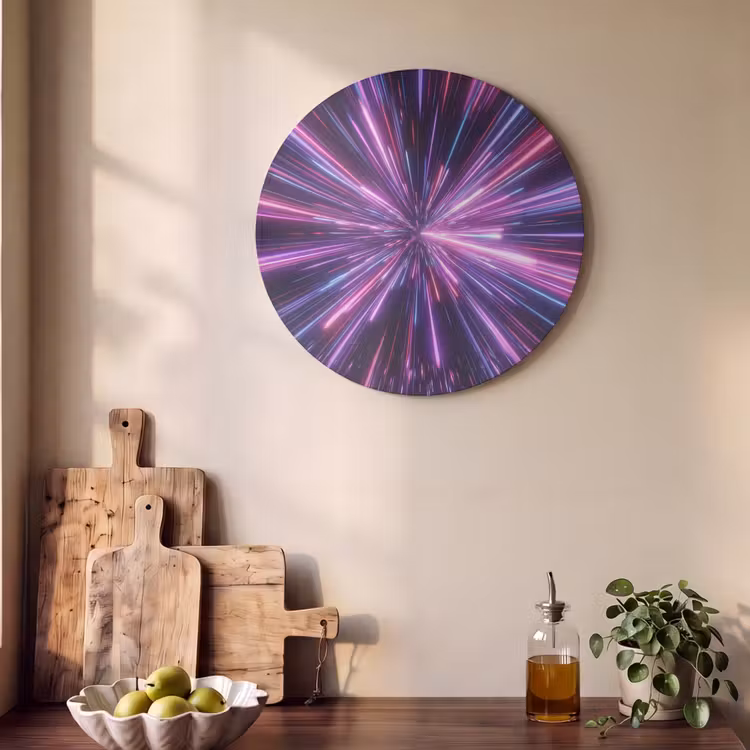 Akoestisch schilderij rond - Lichtsnelheid - Ruimte - Roze - Paars — 4