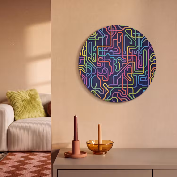 Akoestisch schilderij rond - Retro - Abstract - Neon — 3