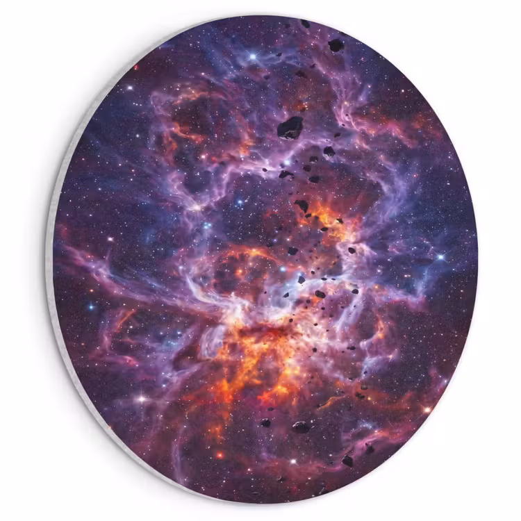 Akoestisch schilderij rond - Space - Stars - Abstract - Colorful — 1