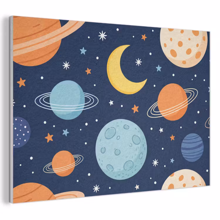 Akoestisch schilderij - Ruimte - Planeten - Kleurrijk — 1