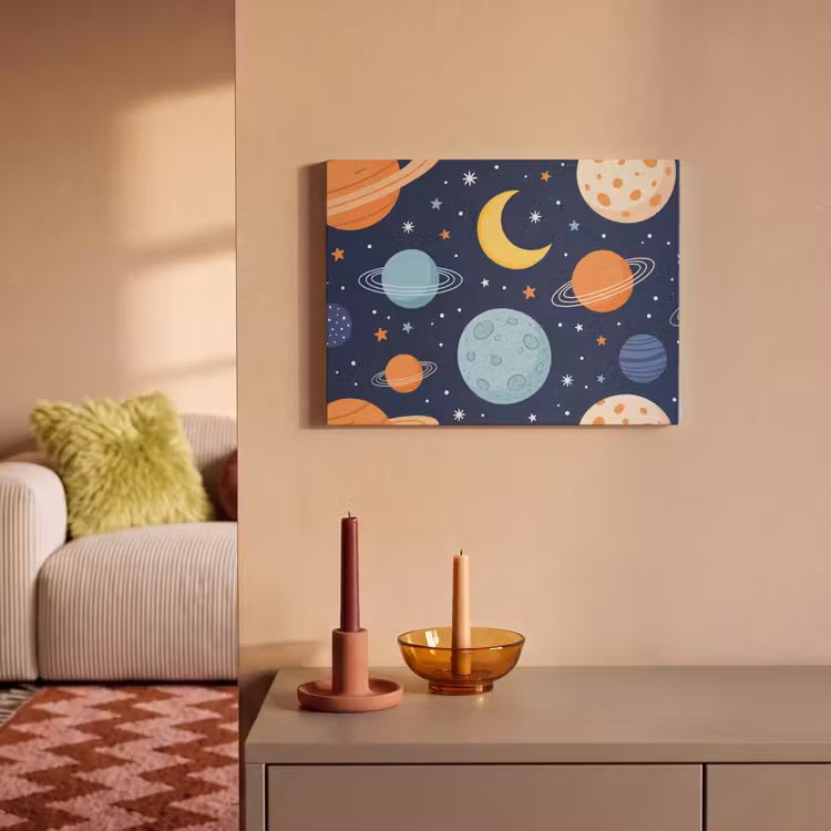 Akoestisch schilderij - Ruimte - Planeten - Kleurrijk — 2