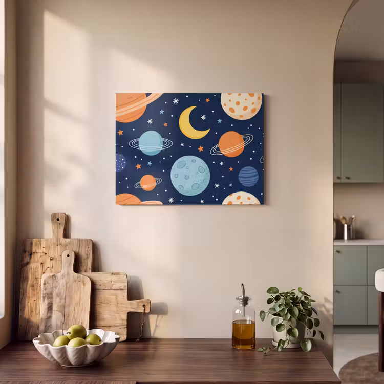 Akoestisch schilderij - Ruimte - Planeten - Kleurrijk — 3