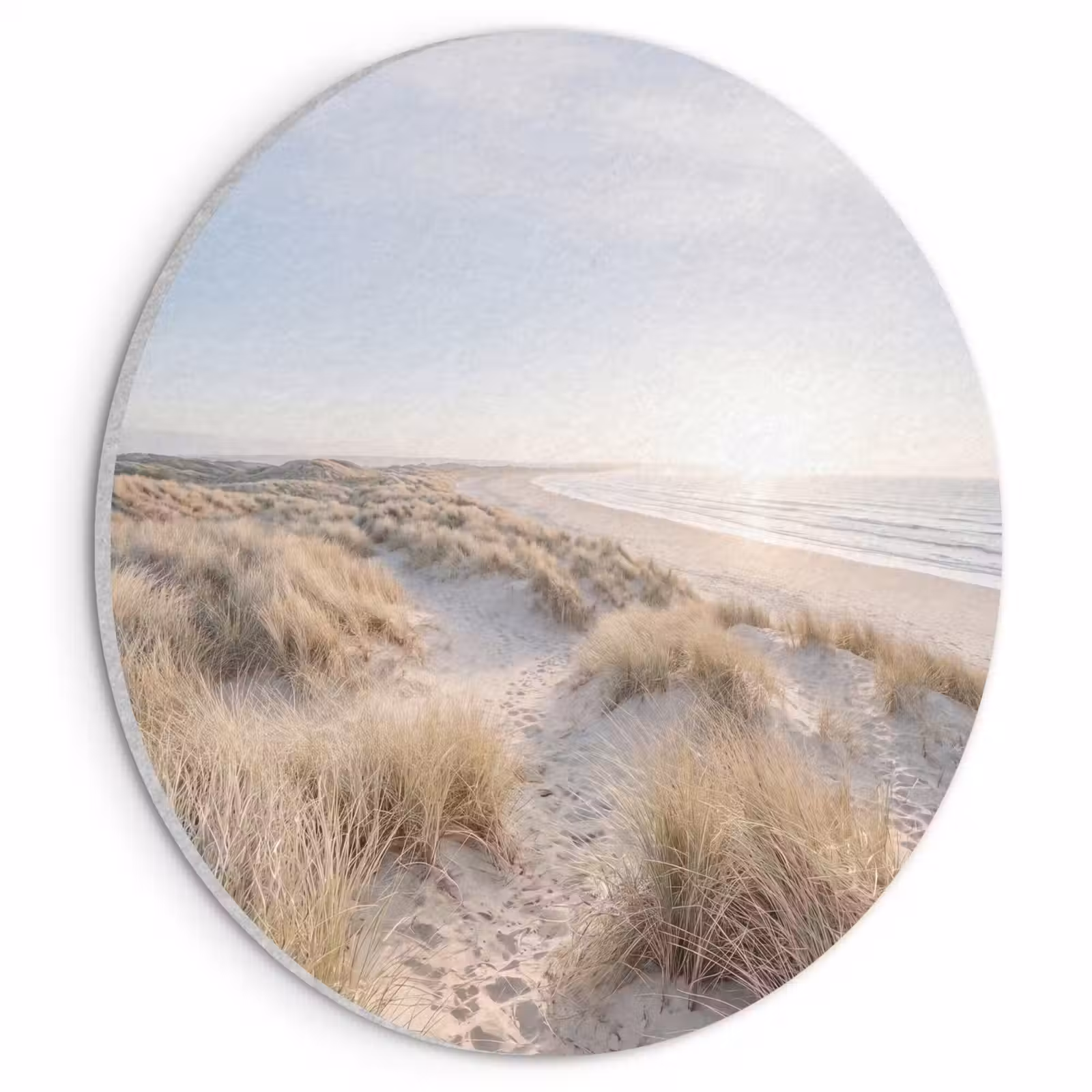 Akoestisch schilderij rond - Duinen - Strand - Beige — 1