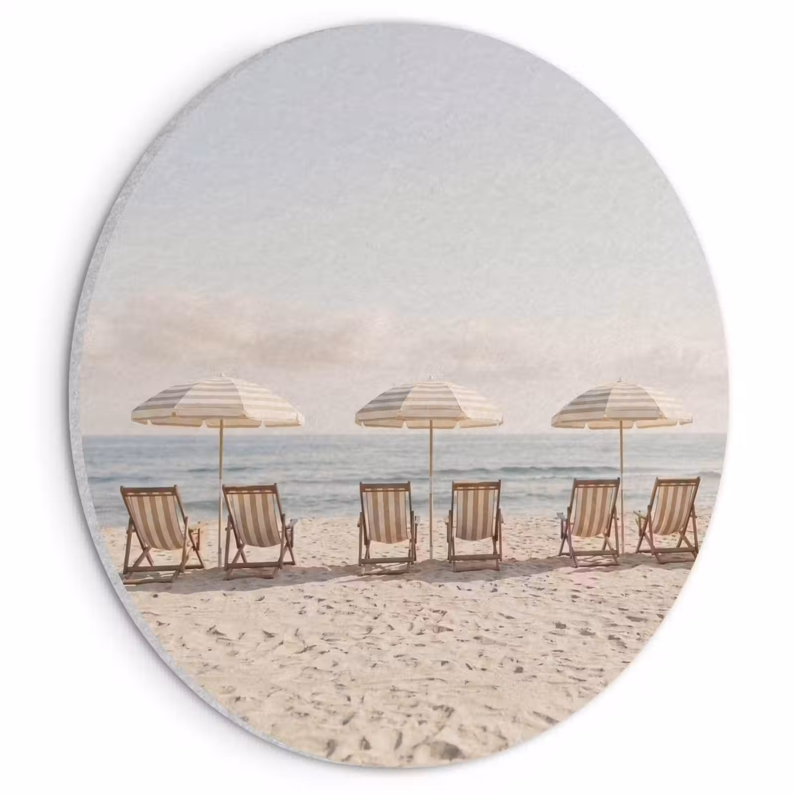 Akoestisch schilderij rond - Strand - Stoelen - Parasol — 1