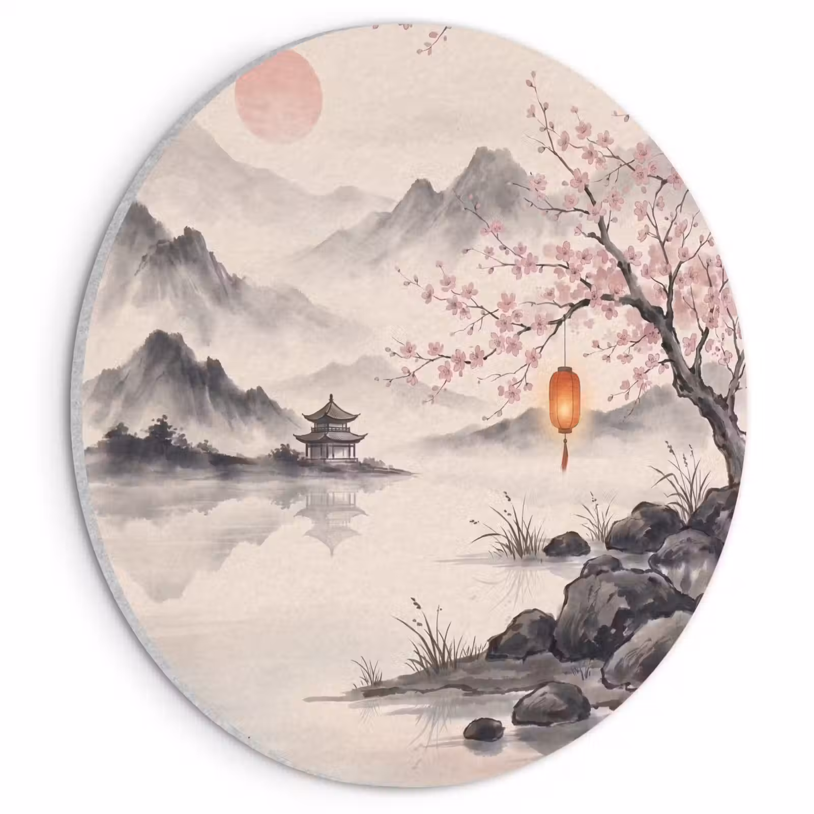 Akoestisch schilderij rond - Zon - Japans - Traditioneel — 1