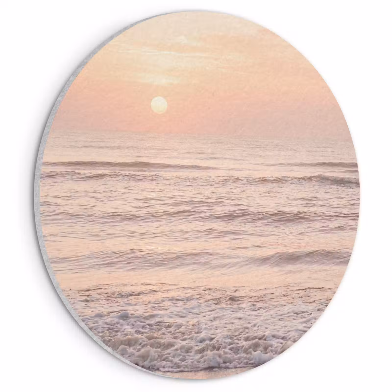 Akoestisch schilderij rond - Zon - Strand - Roze — 1