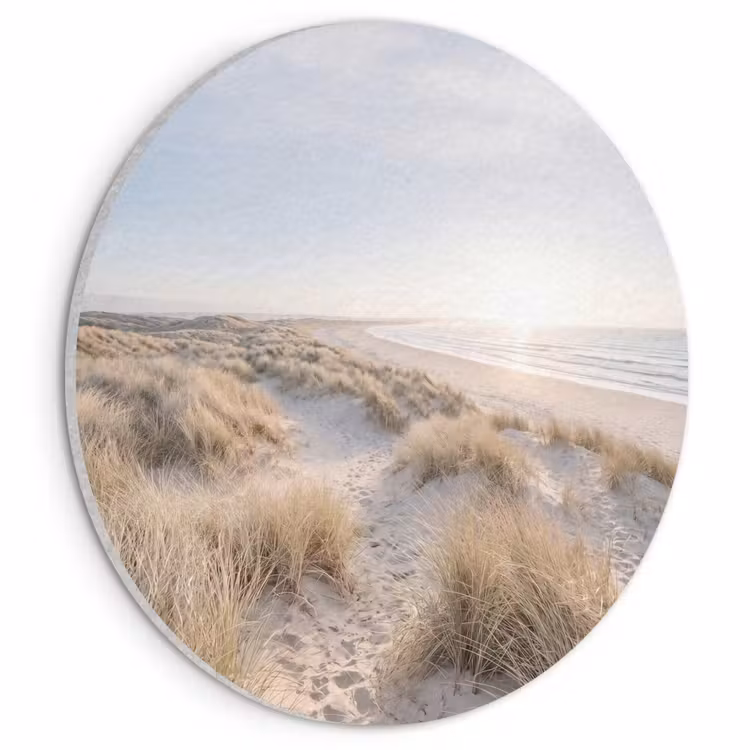 Akoestisch schilderij rond - Duinen - Strand - Beige — 1