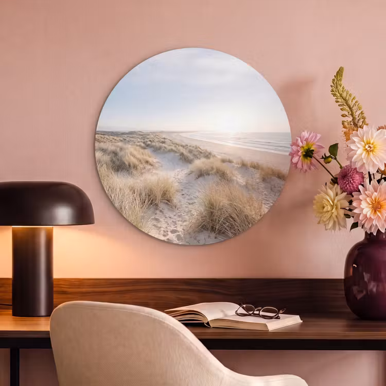 Akoestisch schilderij rond - Duinen - Strand - Beige — 2
