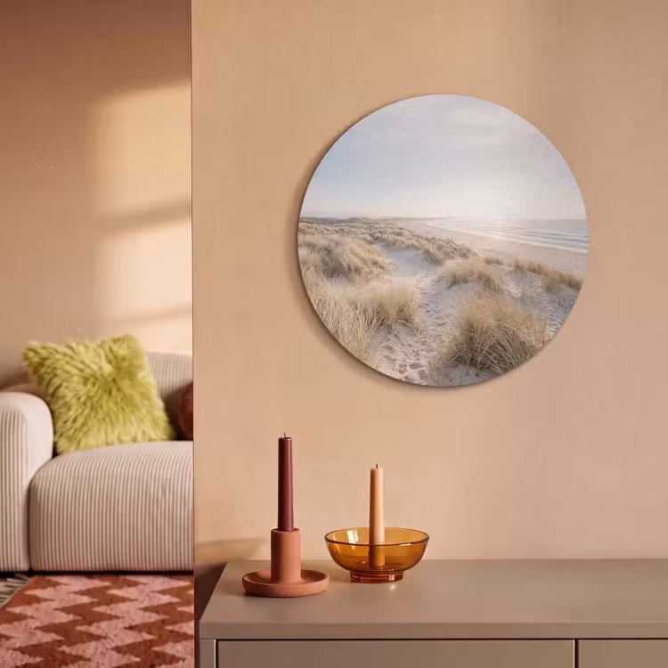 Akoestisch schilderij rond - Duinen - Strand - Beige — 3