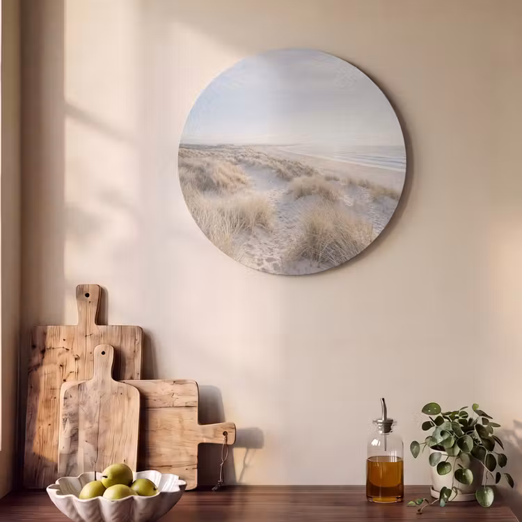Akoestisch schilderij rond - Duinen - Strand - Beige — 4