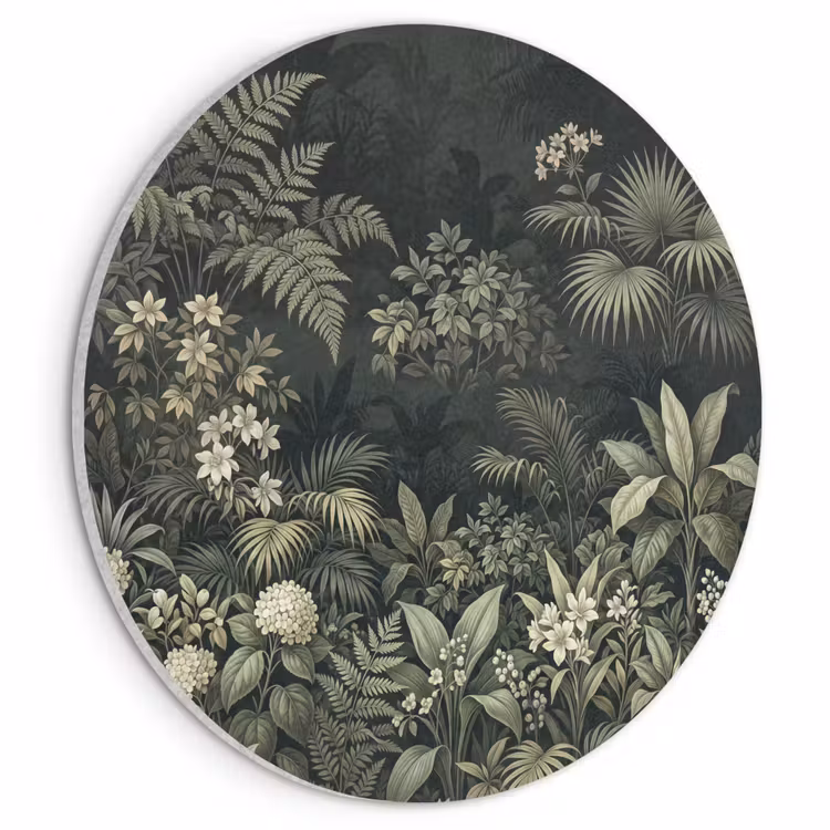 Akoestisch schilderij rond - Jungle - Bladeren - Botanisch - Groen — 1