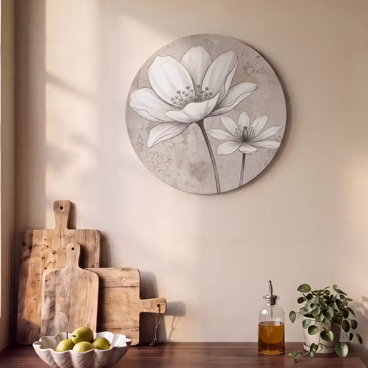 Akoestisch schilderij rond - Modern - Design - Wit — 4