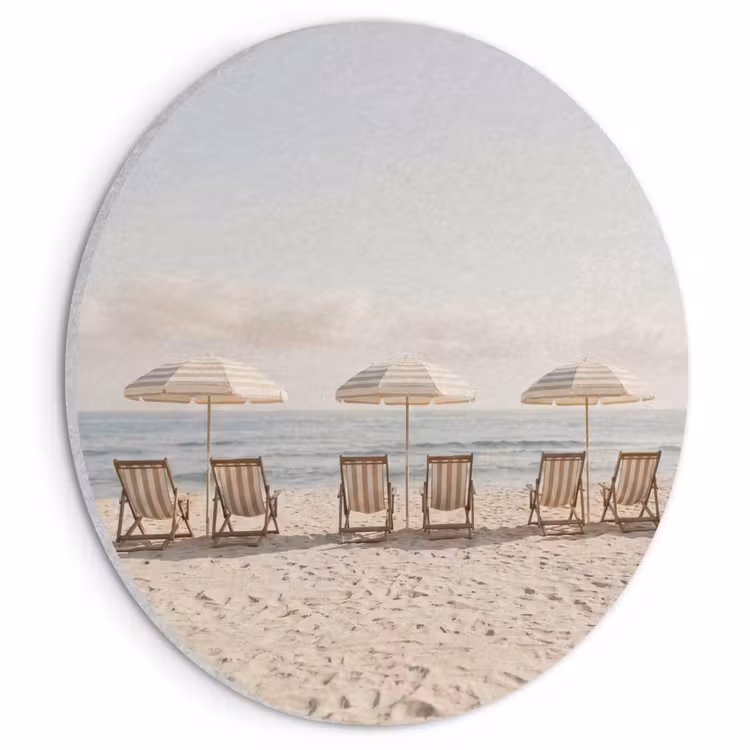 Akoestisch schilderij rond - Strand - Stoelen - Parasol — 1