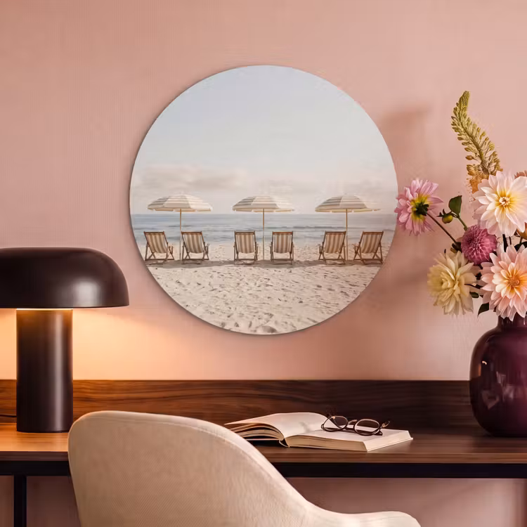 Akoestisch schilderij rond - Strand - Stoelen - Parasol — 2