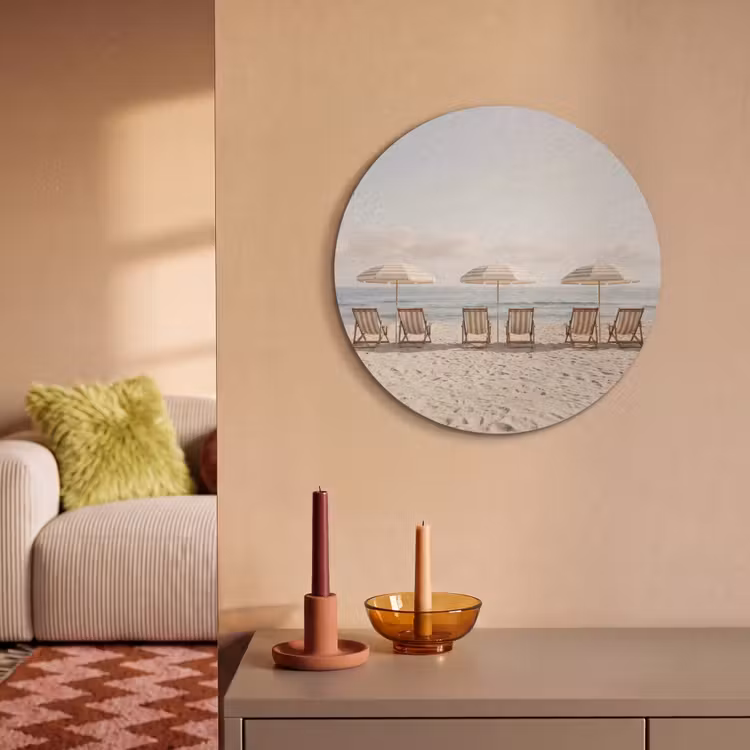 Akoestisch schilderij rond - Strand - Stoelen - Parasol — 3