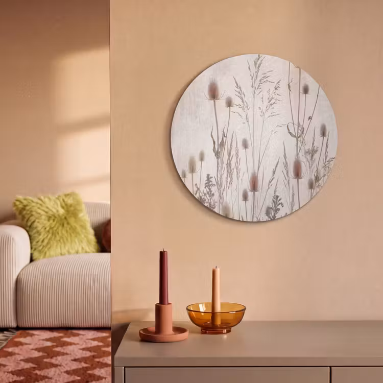 Akoestisch schilderij rond - Weidebloemen - Design - Sepia — 3