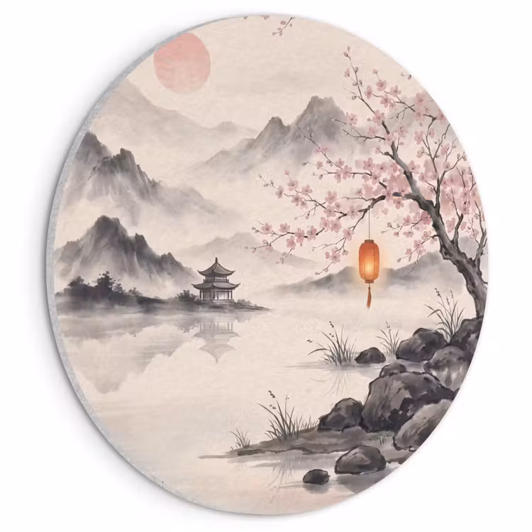 Akoestisch schilderij rond - Zon - Japans - Traditioneel — 1