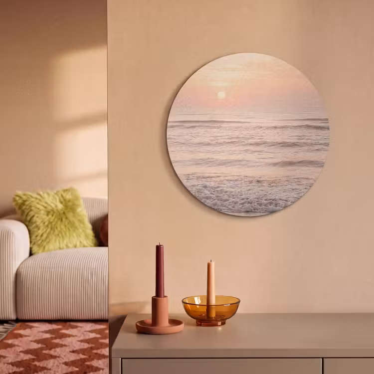Akoestisch schilderij rond - Zon - Strand - Roze — 3