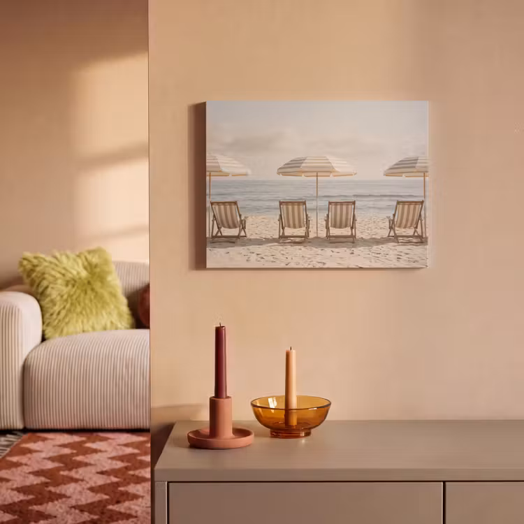 Akoestisch schilderij - Strand - Stoelen - Parasol — 2
