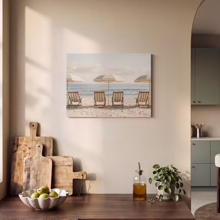 Akoestisch schilderij - Strand - Stoelen - Parasol — 3