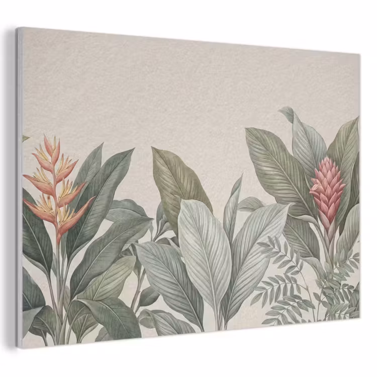 Akoestisch schilderij - Tropisch - Planten - Modern - Groen — 1