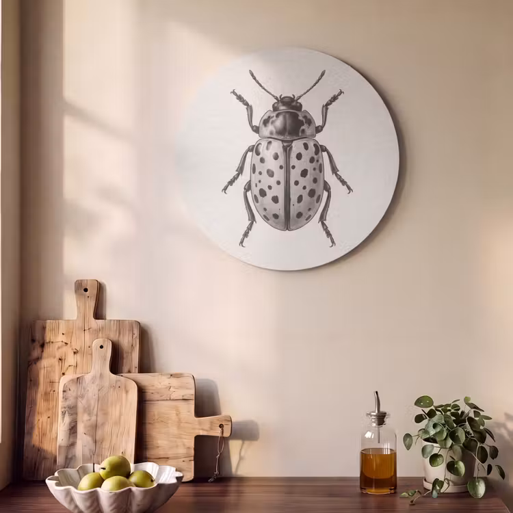 Akoestisch schilderij rond - Kever - Insect - Vintage — 4