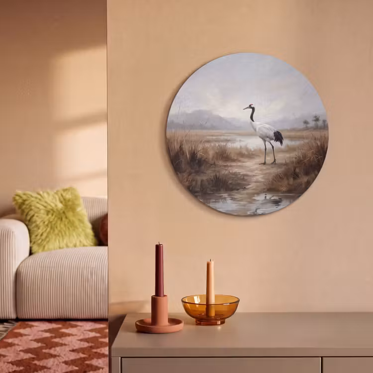 Akoestisch schilderij rond - Kraanvogel - Natuur - Realistisch — 3