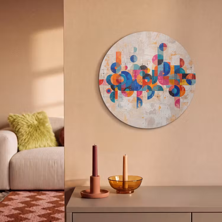Akoestisch schilderij rond - Kunst - Geometrisch - Abstract - Kleurrijk — 3