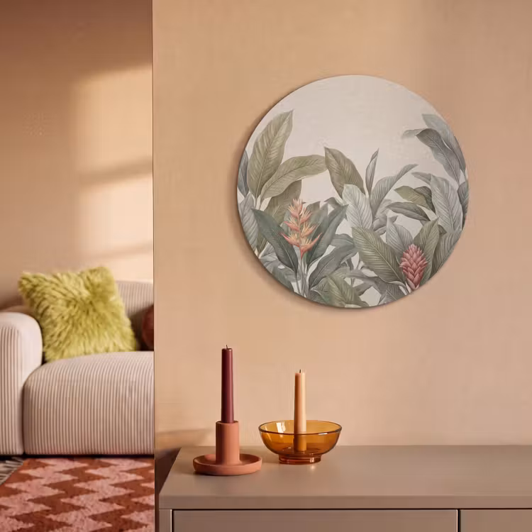 Akoestisch schilderij rond - Tropisch - Planten - Modern - Groen — 3