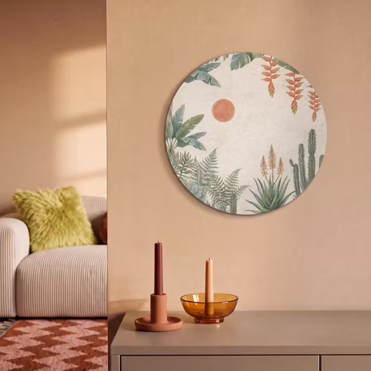 Akoestisch schilderij rond - Woestijn - Planten - Groen — 3